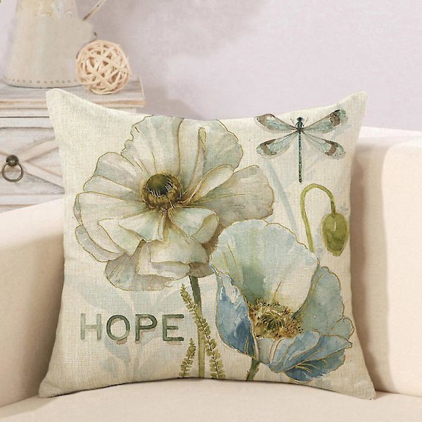 Sett med 4 Dekorative Blomstrete Putetrekk 45 x 45 cm Putetrekk Bil Sofa Hjem Dekor