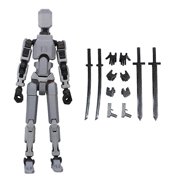 Multi-leddet bevegelig robot 3D-printet mannequin leketøy lucky -D