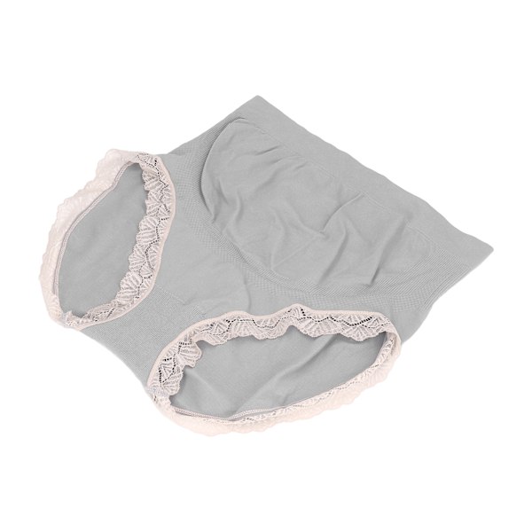 Maternity Panties Høy Midje Pustende Blonder Sømløs Maternity Undertøy for Kvinner 12K Grå M