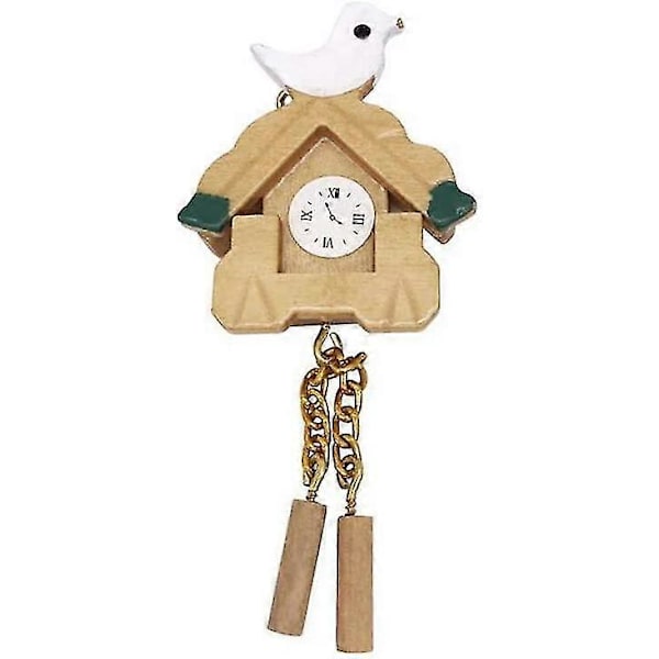 Dukkehusmøbler, Dukkehus Miniature Ur 1:12 Udsøgt Træ Fuglevæg Ur Til 1/12 Dukkehus Stue Dekoration (1 stk)