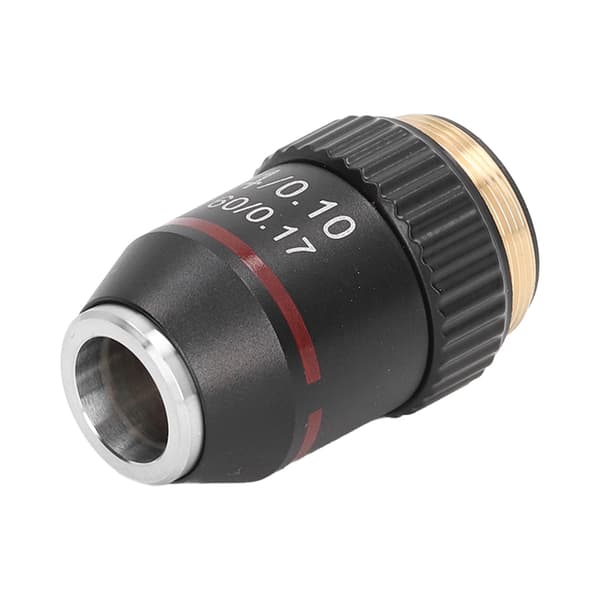 Akromatisk mikroskopobjektiv 4X høj forstørrelseslinse 20,2 mm interfacegevind standard RMS