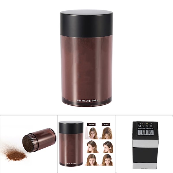 Minnow Kvinner Menn Concealer Thickening Hår Byggefibre Pulver Medium Brun