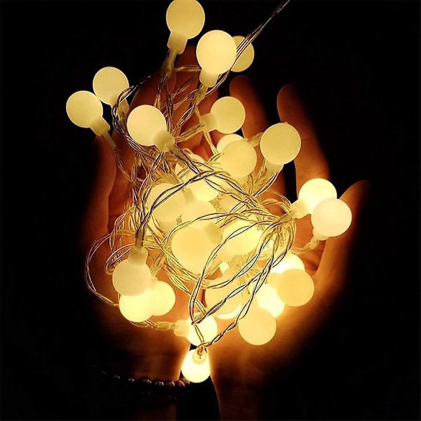 40 LED Vandtætte Globe Fairy Lysstreng USB-drevet til Indendørs Udendørs Haver Varmt Gult