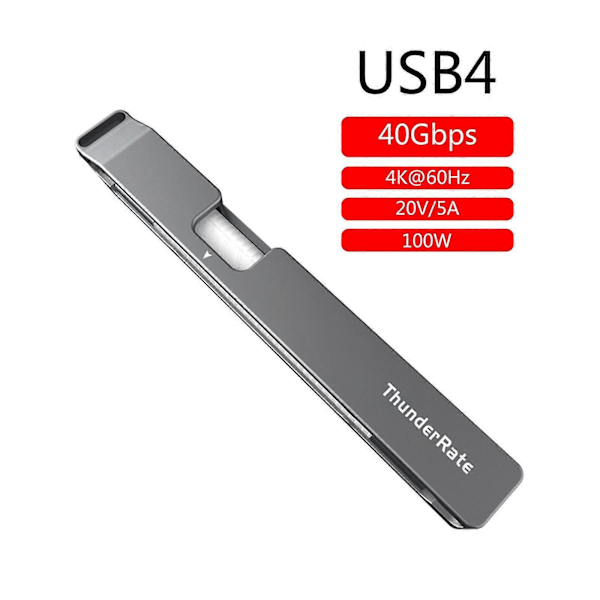 Kort USB-C till USB C-kabel [9cm 3.54tum] 40gbps för 4 Emarkchip