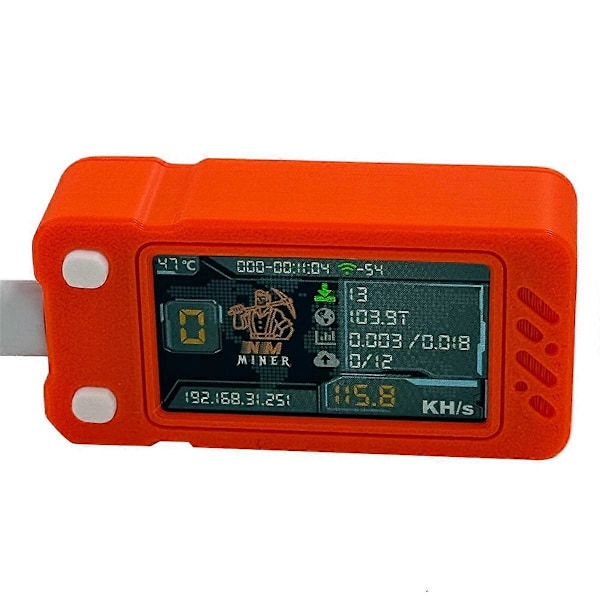 2 st Uppgraderad Nerdminer Miner 117KH/S med Färgskärm Mini BTC Orange