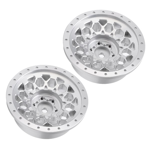 2 st RC-hjulnavsats i professionell aluminiumlegering för Axial SCX6 1/6 RC-bil silver