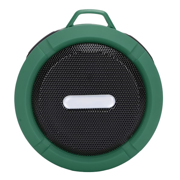 C6 Bluetooth-högtalare med sugkopp karbinhake vattentät mini-subwoofer för utomhussporter Grön