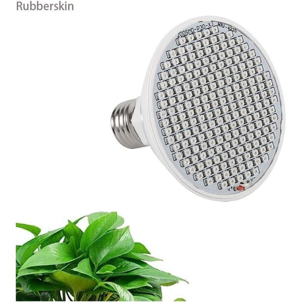 24W LED-vækstlys, højeffektiv E27 fuldspektrumspanel, 200 LED hydroponisk LED-væksthus potteplante til indendørs dyrkning White