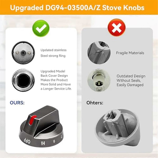 DG94-03500A/Z sähkölieden korvausosa (4 KPL) Musta