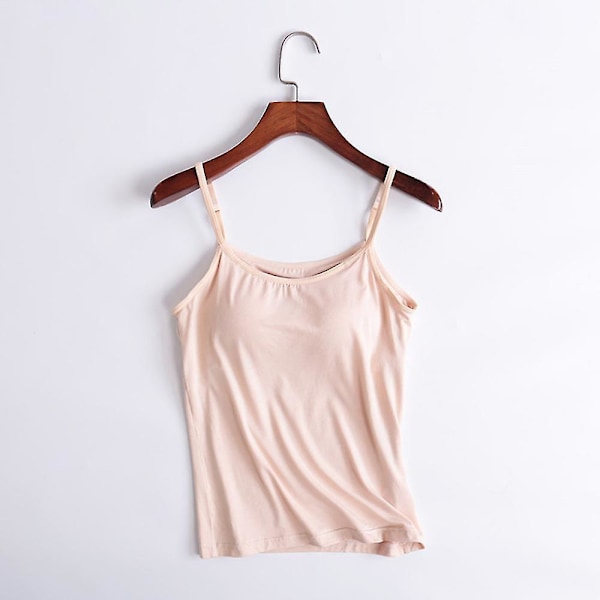 Camisole Tank Tops med Indbygget BH - Mælkehvid