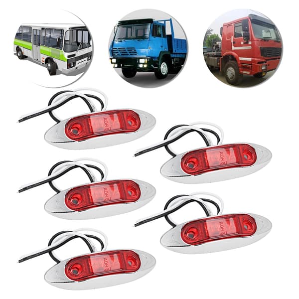 5 stk. 10-30V 3LED Sidemarkeringslys Bil Blinklys Klareringslys (Rød)
