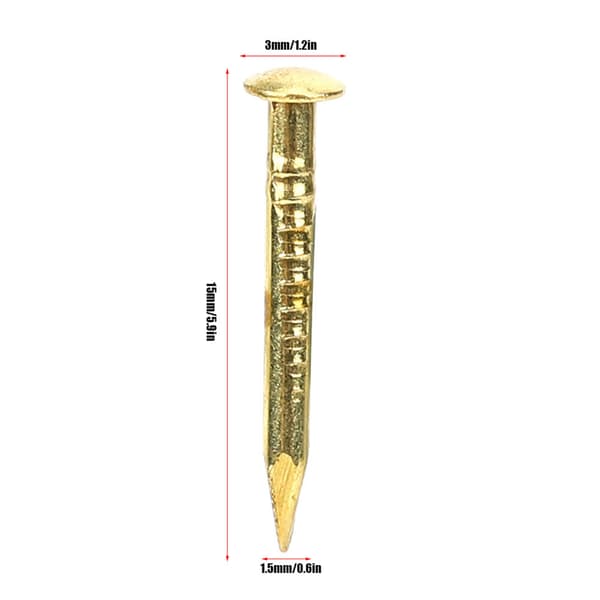 100 stk. runde hovedsøm messing møbelhængsel hardware tilbehør 10mm/15mm/18mm/22mm15mm længde