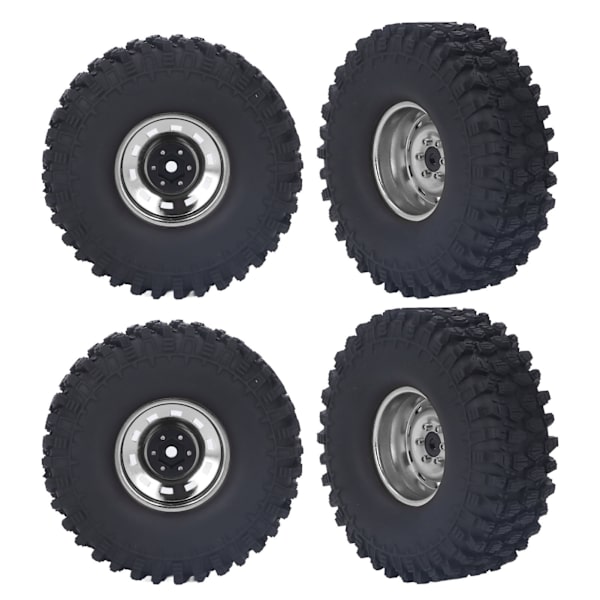 4 stk. RC-dekk med godt grep, sterk demping, høy slitestyrke, fjernkontrollbil-dekk for Scx10 for Trx4 1/10 grå