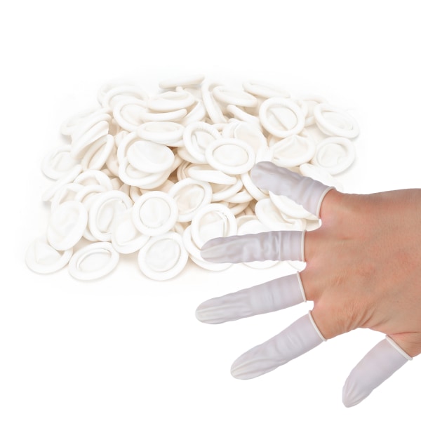 100 stk Latex fingersenge Vandtætte antistatiske engangs DIY fingerbeskyttere