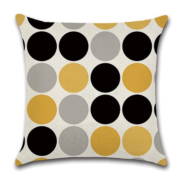 Tyynyliinasetti 4 kpl 45x45cm, Kauniit modernit koristetyynynpäälliset autoon, sohvalle, kodin sisustukseen (Keltainen&Musta)