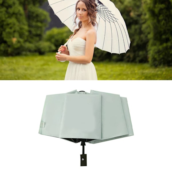 Reseparasoll Sol Regn Skydd UV-skydd Present Bärbar med Väska för Män Kvinnor Grön Automatisk