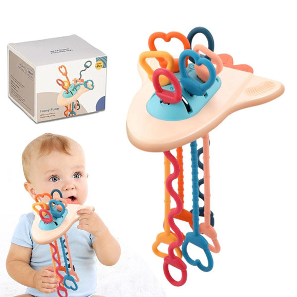 Baby Sensoriska Leksaker Rymdskepp Forma Silikon Dra Aktivitetsleksak Reseleksaker Födelsedag Julgåva för Pojkar Flickor