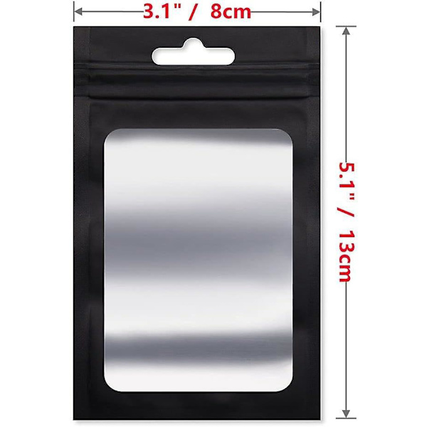 200 Svart 8 X 13cm Aluminium plastposer