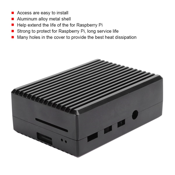 Passive Cooling Shell Case til Raspberry Pi 4B metal aluminiumslegering computertilbehør