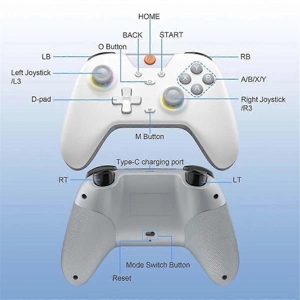 X05 Bluetooth Gaming RGB Controller grön