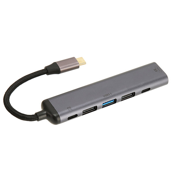 USB C -telakointiasema 7 in 1 punottu lanka 100 W 4K tuettu monitoimi USB C -keskitin kannettavalle pöytätietokoneelle