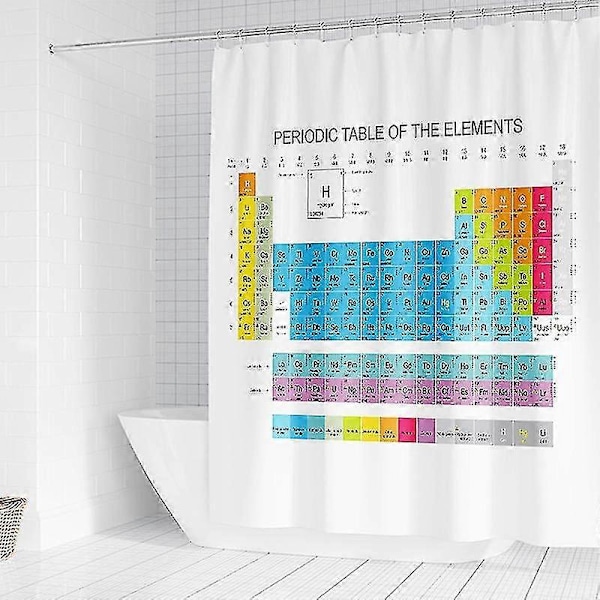 Periodiske System Baggrund Badeværelse Bruseforhæng Naturvidenskabeligt Tema_SZXM Periodiske System 1 90cmX180cm