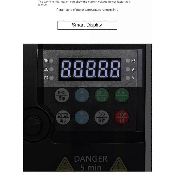 Inverter 220V Frekvensomriktare 0.75KW Frekvensomvandlare