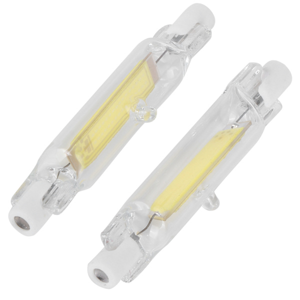 2 st R7S COB-lampa 5W 78mm Highlight Dubbelsidig Flood Light Källa Tillbehör 230V Kall Vit 6000K