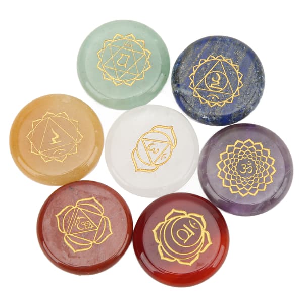 Chakra Sten Syv Chakra Energi Helbredende Sten Aura Rune Sten Amulet Dekoration