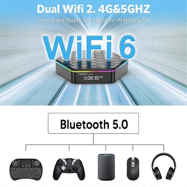 T95Z Plus Android 12 TV-boksi mediasoitin Android-boksi 2GB+16GB, EU-pistoke