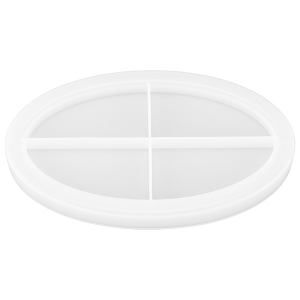 Epoxihartsgjutningsform för fruktskål i silikon, dekorativ bricka, DIY-formtillbehör, oval slät brickform