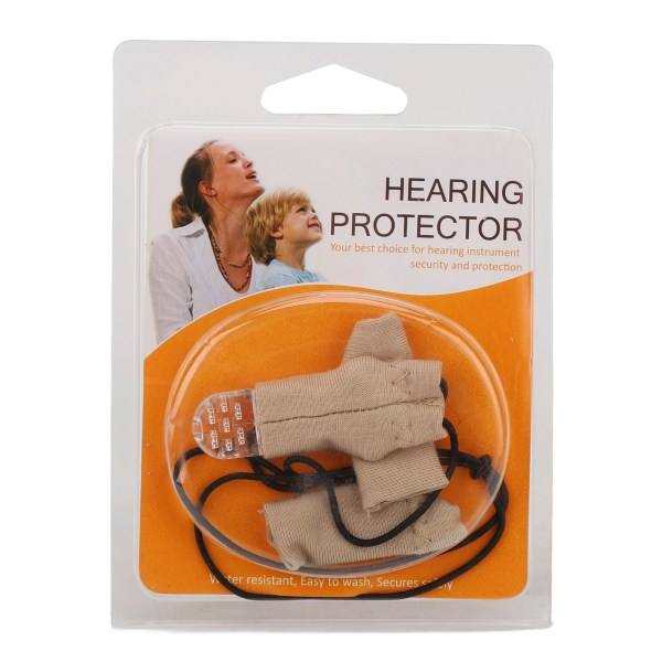 Høreapparatholder Clip Bærbar Anti Lost Bomuld BTE Beskyttelse af høreapparat Beige