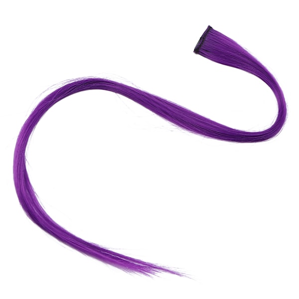 Fargede hårforlengelser Høydepunkt Syntetisk hårstykke Clipin hårforlengelser for jenter (lilla #3)
