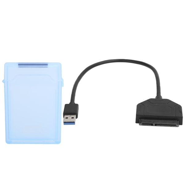 2.5in SATA USB 3.0 Adapter SSD HDD Hårddiskkabel Datortillbehör Skyddsbox (blå)