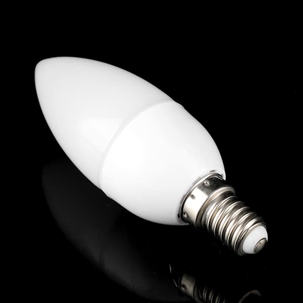LED-lyspære i retrostil, E14-sokkel, stearinlysform, AC 220V (rund varmhvit)