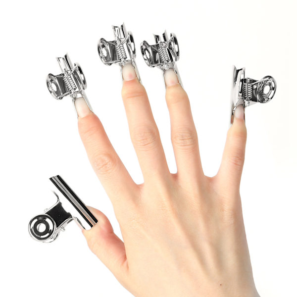 5 kpl ruostumattomasta teräksestä valmistettuja C Curve kynsienpidennysklipsiä - Monitoimiset Nail Art tarvikkeet