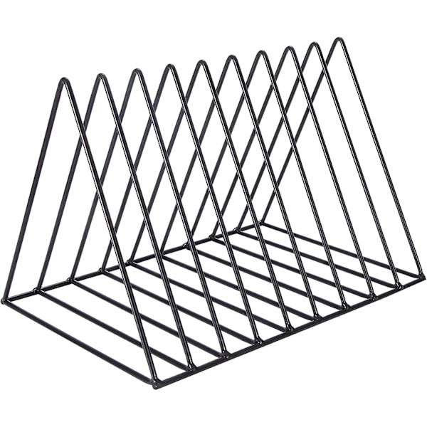 Bokstöd, Metalltidningsställ, Triangulärt Skrivbordsmagasinställ 9 Fack Bokstöd Tidningsställ Organisationshållare för Skrivbord, Dokument, CD-skivor, Tidningar