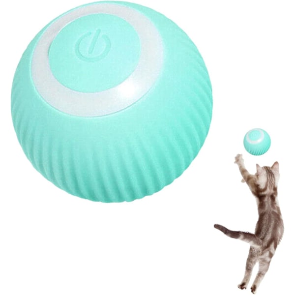 Interaktiv Kattleksaksboll, Boll med LED-ljus, Interaktiv Inomhusleksak för Hundar, Kattungar, 360 Graders Automatisk Rotation och USB-laddning