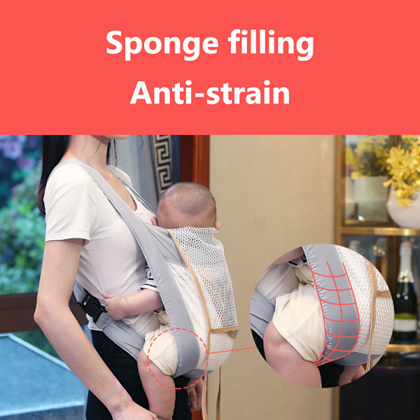 Sommeråndbar Baby Carrier 3D Mesh Justerbar Baby Carrier Wrap med Lomme Hurtigtørrende Tykke Skulderstropper til Pool Strand