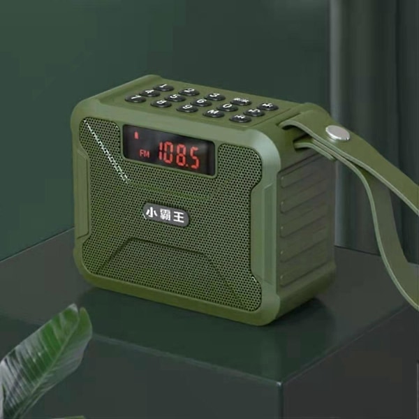W28 Utendørs Walkman-spiller Radio Bluetooth Høyttaler Liten Lyd Håndradio grønn