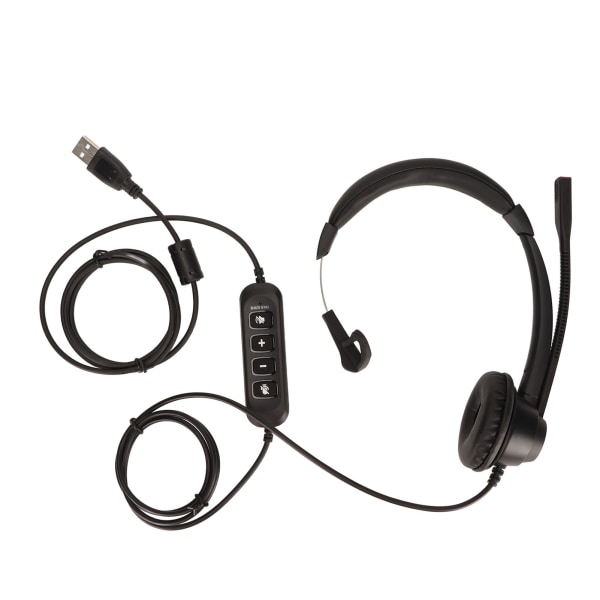 USB Business Headset Støjreduktion Enkeltsidede ørehovedtelefoner understøtter justering af opkaldslydstyrke Mikrofonlydløs