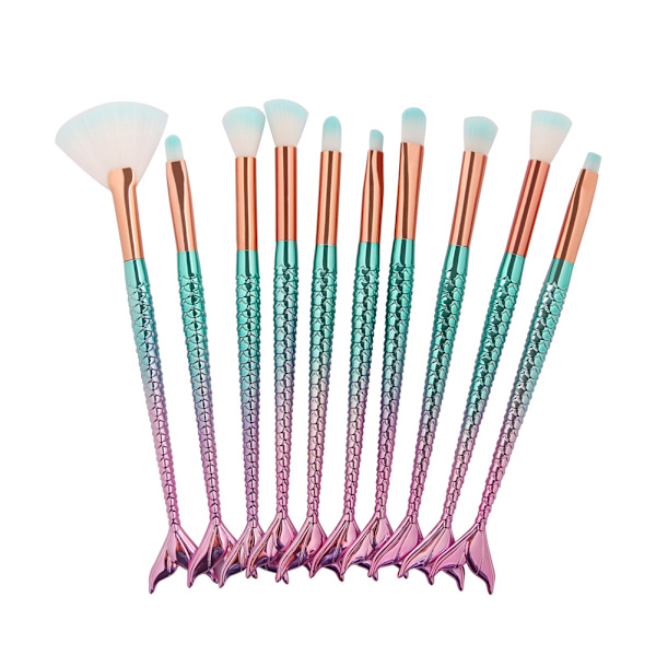 10 st fiber kosmetiska sminkborstar ögonskugga borstar set kit sminkverktyg 3#
