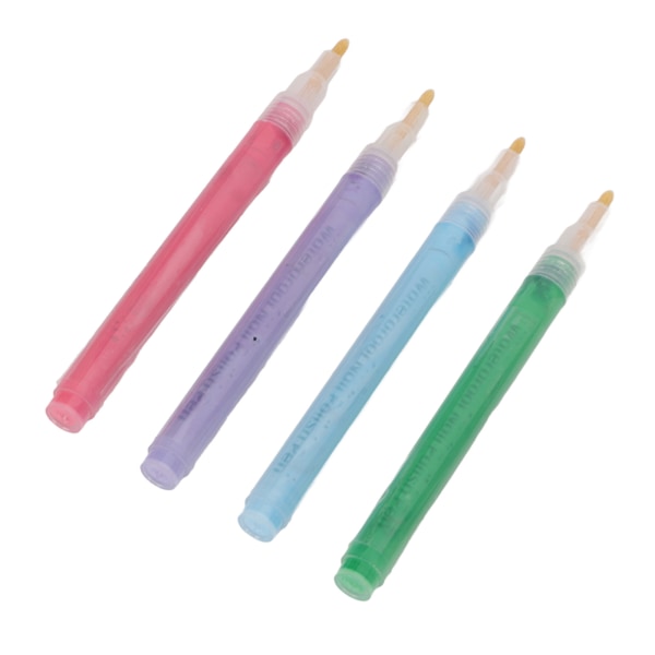 4 stk neglelakkpenner DIY hurtigtørkende flere farger neglekunstpenn neglelakkeringspenn med ABS-skall for neglesalong