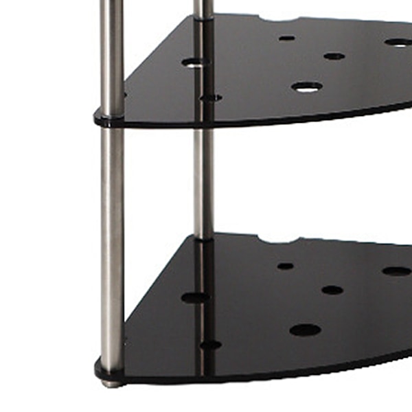 3-vånings skrivbordsförvaringsställ i akryl och metall, minimalistisk förvaringshylla för bänkskivor, svart