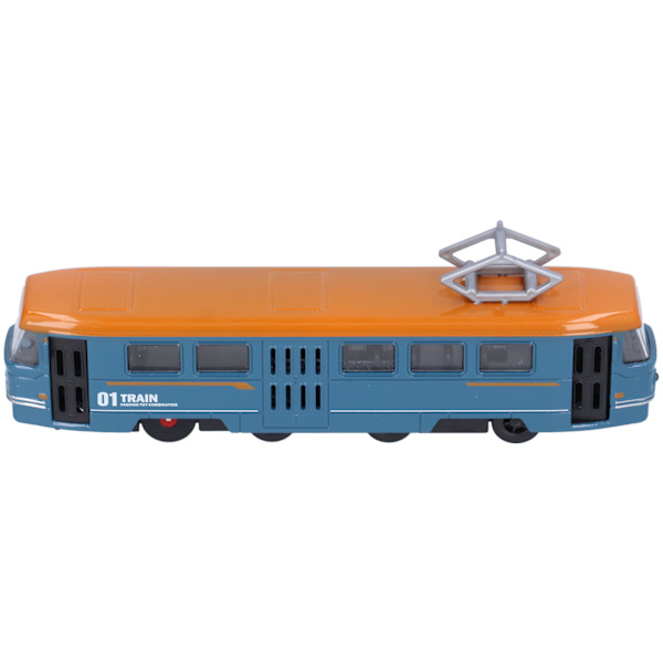 Barnlegering Trolley Buss Leksak Barn Simulering Dra Tillbaka Buss Modell Dekoration FödelsedagspresentBlå