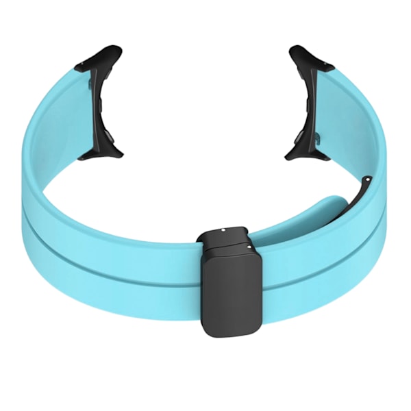 Elastiskt silikonklockarmband med magnetiskt spänne i legeringsmetall, stretchigt armband för Pixel Watch 2, blågrönt