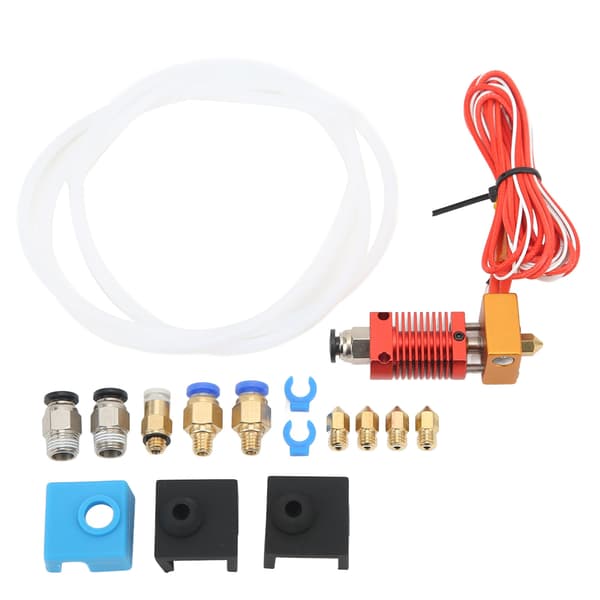Monterat Hotend-kit för Ender 3 med pneumatiska kopplingar, termistor, värmeelement, MK8-munstycke