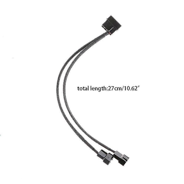 27cm 4-nastainen Molex uros - 3-nastainen/4-nastainen Pwm tuuletin adapterikaapelin jatkokaapeli