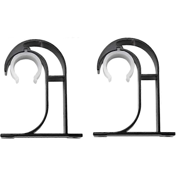 2 st Vita Väggmonterade Gardinstångsfästen Gardinstångshållare Takmonterade Fästen Stånghållare Aluminiumlegering Hängande Ställ för Sovrum Vardagsrum