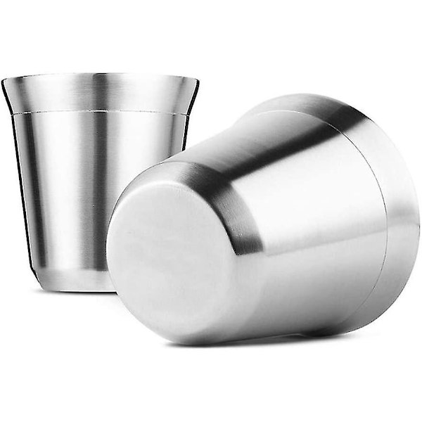 Isolerad Espresso Koppar i Rostfritt Stål - Lätt att Rengöra, Diskmaskinssäker (80ml, Set om 2)